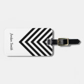 Minimalistische Zickzack Gepäckmarkierungen in Wei Gepäckanhänger (Vorderseite horizontal)