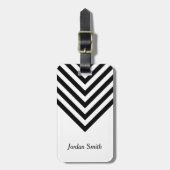 Minimalistische Zickzack Gepäckmarkierungen in Wei Gepäckanhänger (Vorderseite vertikal)