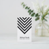 Minimalistische Zickzack soziale Medien in Weiß un Visitenkarte (Stehend Vorderseite)