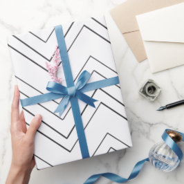 Minimalistische Zigzag Geschenkwrap Schwarzweiß-De Geschenkpapier