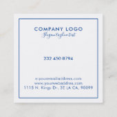 Minimalistische, zinnblaue Visitenkarte (Rückseite)