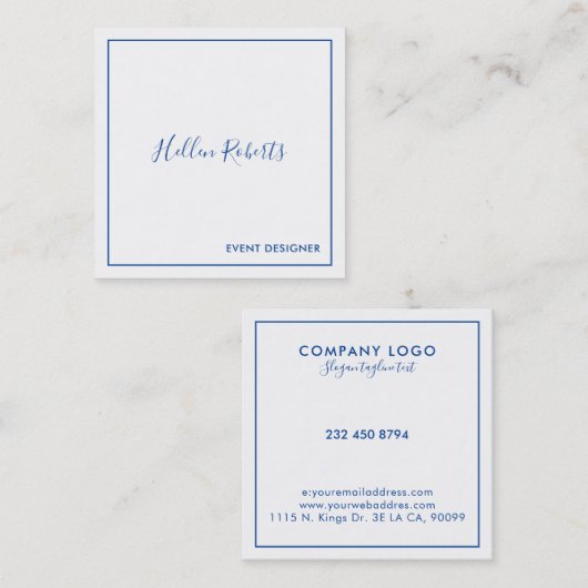 Minimalistische, zinnblaue Visitenkarte (Vorne/Hinten)