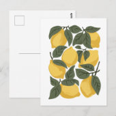 Minimalistische Zitrone Postkarte (Vorne/Hinten)