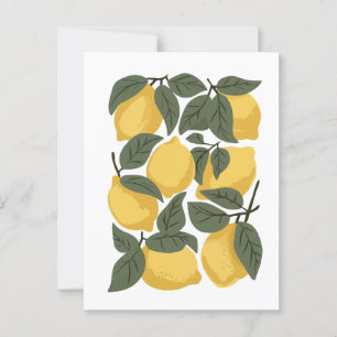 Minimalistische Zitrone Postkarte