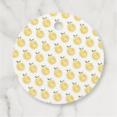 Minimalistische Zitronen Blau-Gelb-Brautparty Geschenkanhänger (Rückseite)