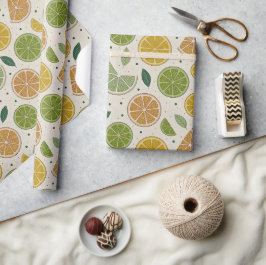 Minimalistische Zitrus-Scheiben-Geschenkverpackung Geschenkpapier