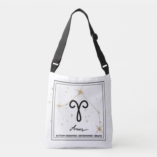 Minimalistische Zodiac Aries Crossbody Tasche (Vorderseite)