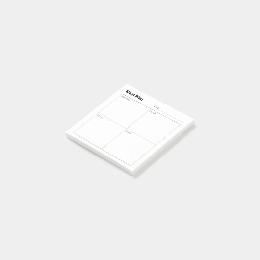 Minimalistische Zubereitung Post-it Klebezettel (angewinkelt)