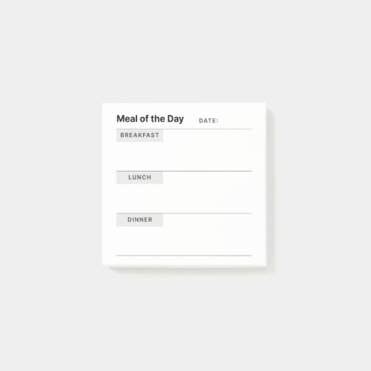 Minimalistische Zubereitung Post-it Klebezettel (Vorderseite)