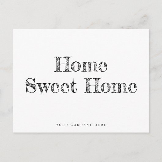 Minimalistische Zuhause Sweet Zuhause New Homeowne Postkarte (Vorderseite)