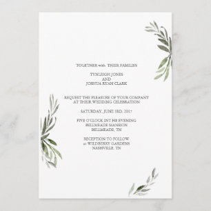 Minimalistische Zweige zur Hochzeitseinladung Einladung