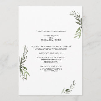 Minimalistische Zweige zur Hochzeitseinladung Einladung