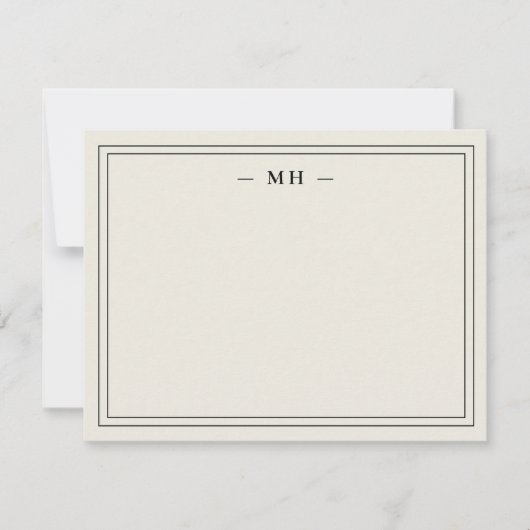 Minimalistische zweigrenzenlose Monogrammkarte für Mitteilungskarte (Vorderseite)