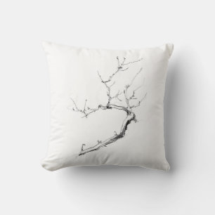Minimalistische Zweigstelle des zarten Baumes Kissen