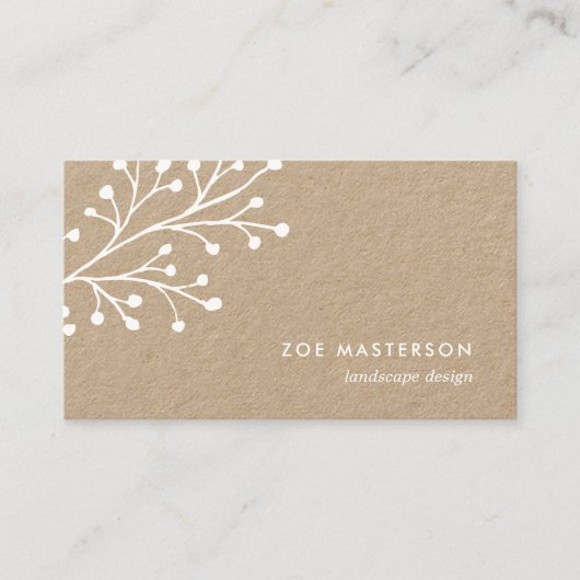 Minimalistische Zweigstelle | Kraft Visitenkarte (Vorderseite)