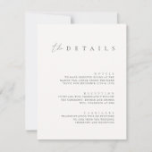 Minimalistische zweiseitige Hochzeitdetails Einladung (Vorderseite)