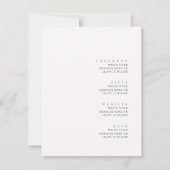 Minimalistische zweiseitige Hochzeitdetails Einladung (Rückseite)