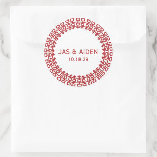 Minimalistische Zweitklassefeier Chinesische Hochz Runder Aufkleber