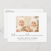 Minimalistische Zwillingsgeburt Je besser das Foto Postkarte (Vorne/Hinten)