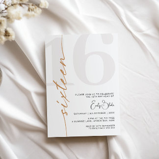 Minimalistischen 16. Geburtstagsparty Einladung