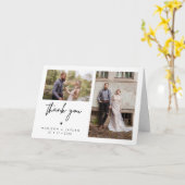 Minimalistischen 2-Foto Hochzeit Danke, dass Sie d Karte (Gelbe Blume)