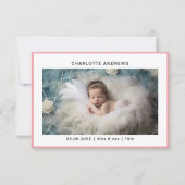 Minimalistischen 2 Foto Neue Baby Dankeschön Karte (Vorderseite)