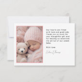 Minimalistischen 2 Foto Neue Baby Dankeschön Karte (Rückseite)