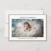 Minimalistischen 2 Foto Neue Baby Dankeschön Karte (Vorderseite)