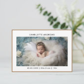 Minimalistischen 2 Foto Neue Baby Dankeschön Karte (Stehend Vorderseite)