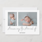 Minimalistischen 2 Fotos Ankündigung der Ankunft G (Vorderseite)