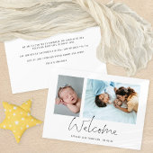 Minimalistischen 2 Fotos Begrüßungsskript Geburt Ankündigung