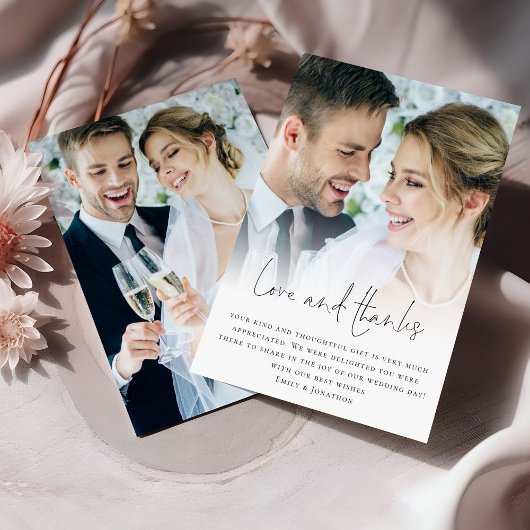 Minimalistischen 2 Fotos Liebe Vielen Dank für Ihr Karte