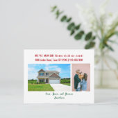 Minimalistischen 2 Fotos Wir bewegten uns Ankündig Postkarte (Stehend Vorderseite)