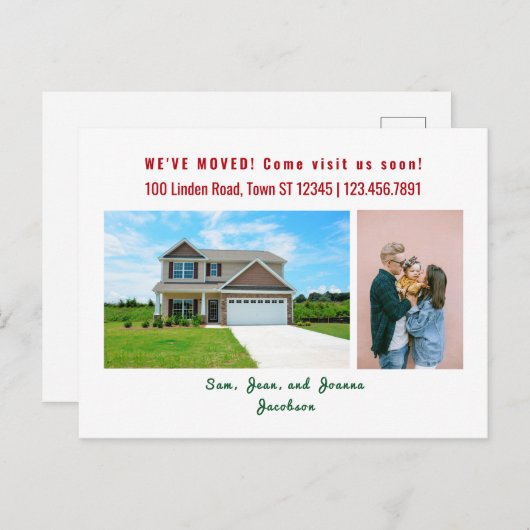 Minimalistischen 2 Fotos Wir bewegten uns Ankündig Postkarte (Vorne/Hinten)