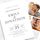 Minimalistischen 3 Fotos auf umgekehrtem QR-Code H Einladung