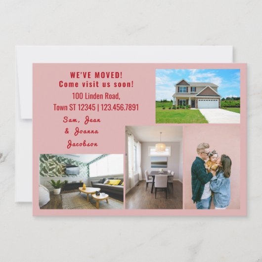 Minimalistischen 4 Fotos Wir bewegten uns Ankündig Ankündigung (Vorderseite)