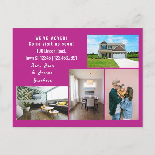 Minimalistischen 4 Fotos Wir bewegten uns Ankündig Postkarte (Vorderseite)