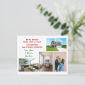 Minimalistischen 4 Fotos Wir bewegten uns Ankündig Postkarte (Stehend Vorderseite)