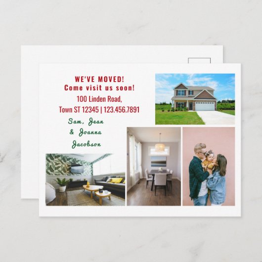 Minimalistischen 4 Fotos Wir bewegten uns Ankündig Postkarte (Vorne/Hinten)