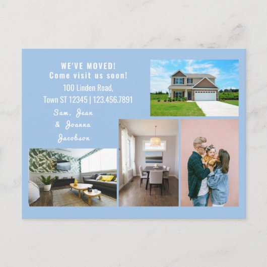 Minimalistischen 4 Fotos Wir bewegten uns Ankündig Postkarte (Vorderseite)