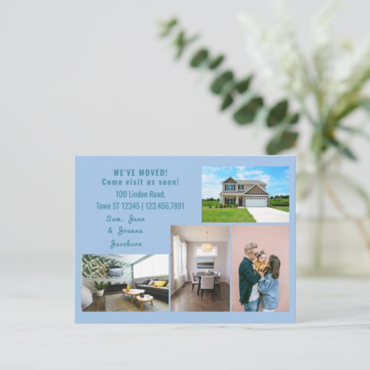 Minimalistischen 4 Fotos Wir bewegten uns Ankündig Postkarte (Stehend Vorderseite)