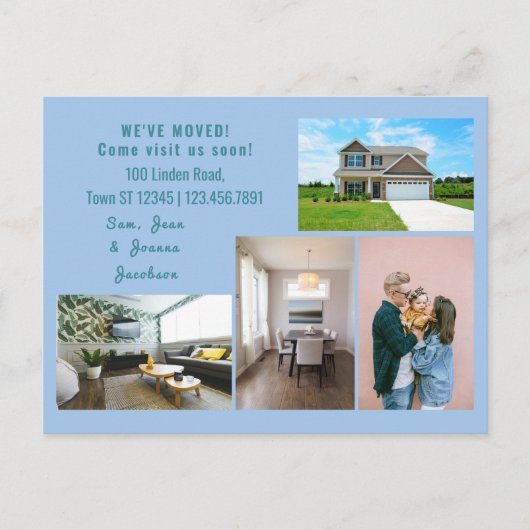 Minimalistischen 4 Fotos Wir bewegten uns Ankündig Postkarte (Vorderseite)