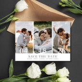 Minimalistischen drei Fotos Hochzeit speichern das Save The Date