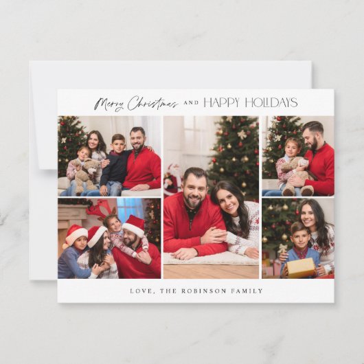 Minimalistischen fünf Foto Frohe Weihnachten - Kle (Vorderseite)