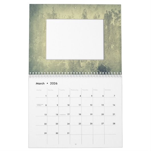 Minimalistischen Personalisierte rustikale Fotorah Kalender (Mär 2026)