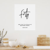 Minimalistischen Schwarz-weißen Geburtstag Begrüßu Poster (Küche)