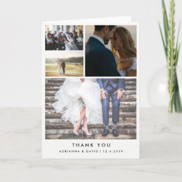 Minimalistischen vier Hochzeiten Fotos Vielen Dank Dankeskarte