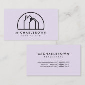 Minimalistischen Zwei-Häuser in einem Halbkreis Visitenkarte (Vorne/Hinten)