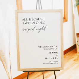 Minimalistischen zwei Personen, die mit rechtem Un Poster