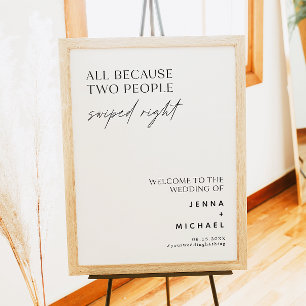 Minimalistischen zwei Personen, die mit rechtem Un Poster